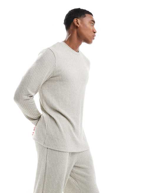ASOS DESIGN loungewear set with long sleeve t-shirt in light green, 2 of 4