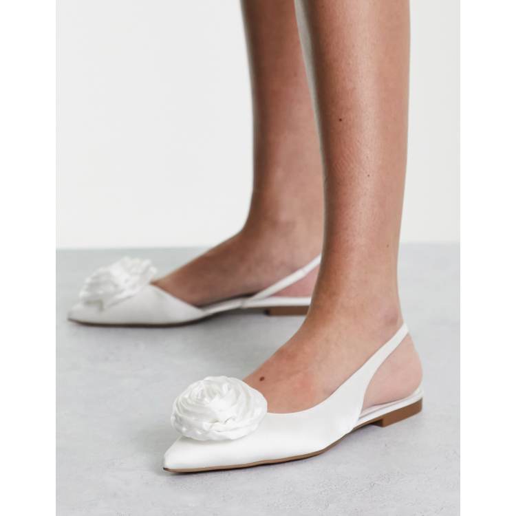 Asos design lovingly bridal ballet flats hot sale