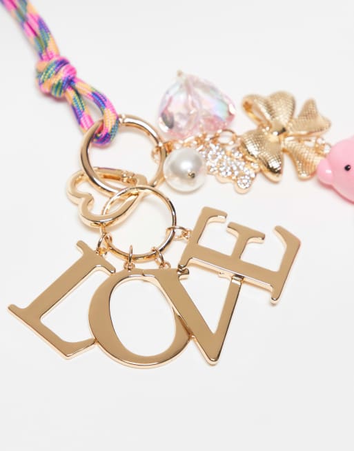 ASOS DESIGN  love and bear bag charm in multi, 3 of 3