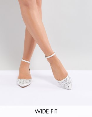 asos design lovingly bridal ballet flats