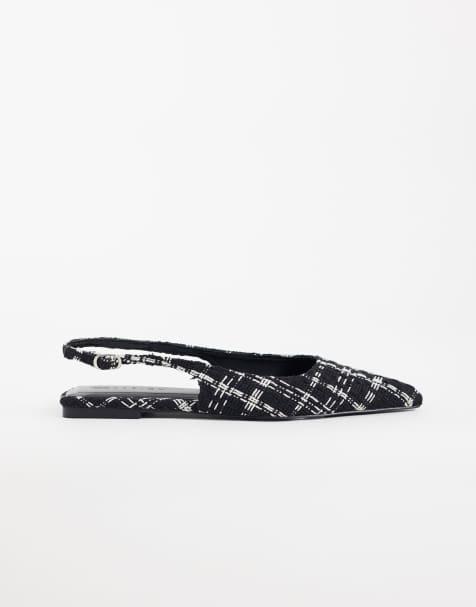 ASOS DESIGN Lovestruck spetsiga slingback-ballerinaskor i bouclé - view 1