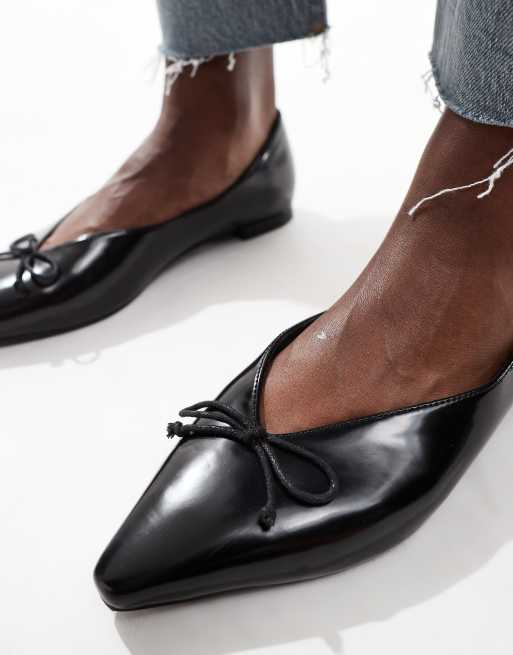 ASOS DESIGN Lovie bow ballet flats in black | ASOS