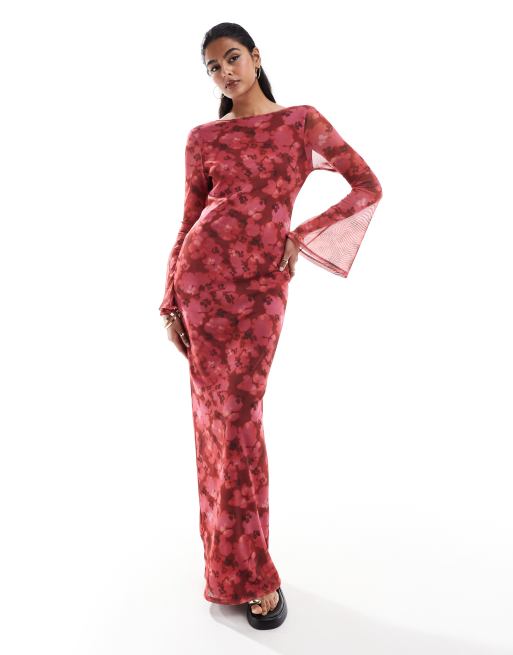 asos red floral maxi dress ASOS Design - High Neck Halter Maxi Dress - Women - Polyester - 0 US