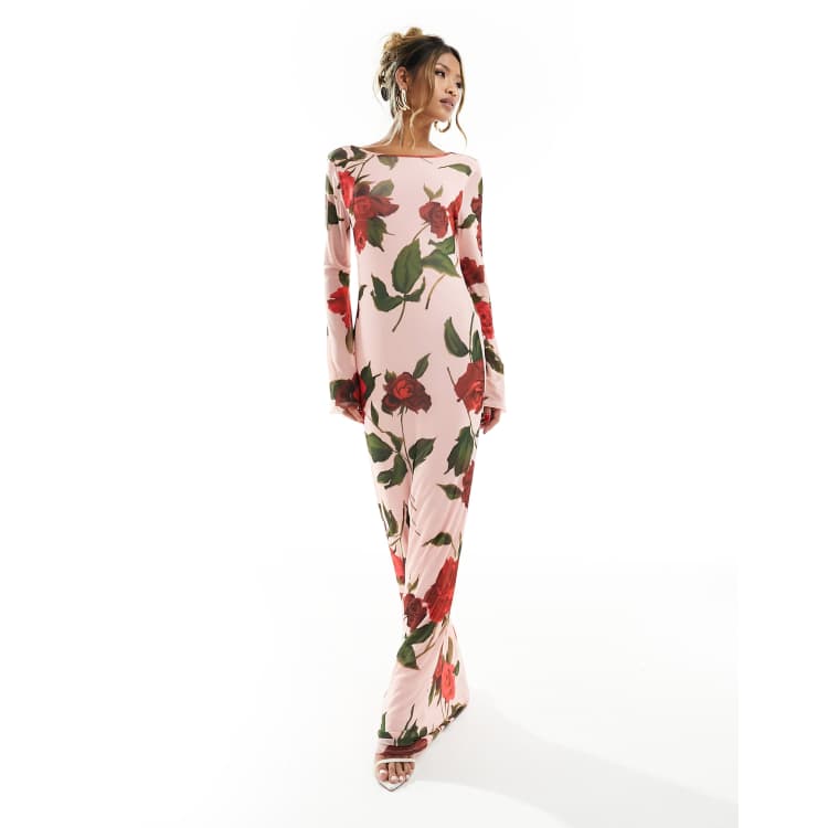 Fashion rose trumpet dress asos