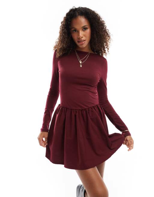 Asos long sleeve skater dress on sale