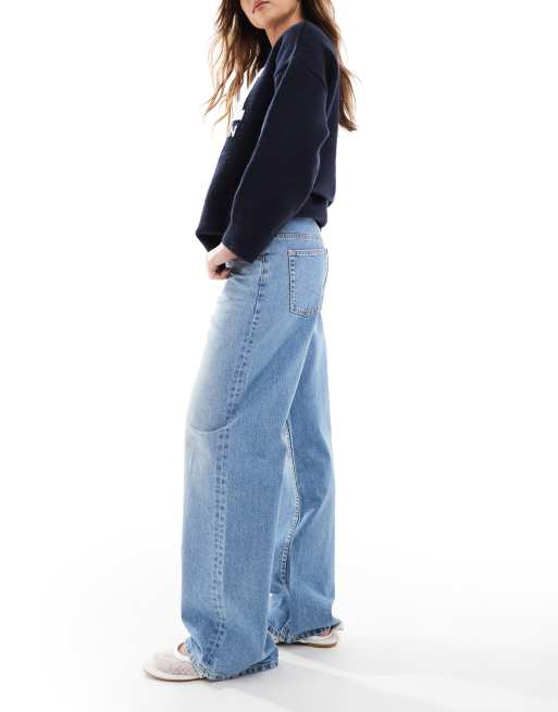 ASOS DESIGN baggy wide leg jean in lightwash