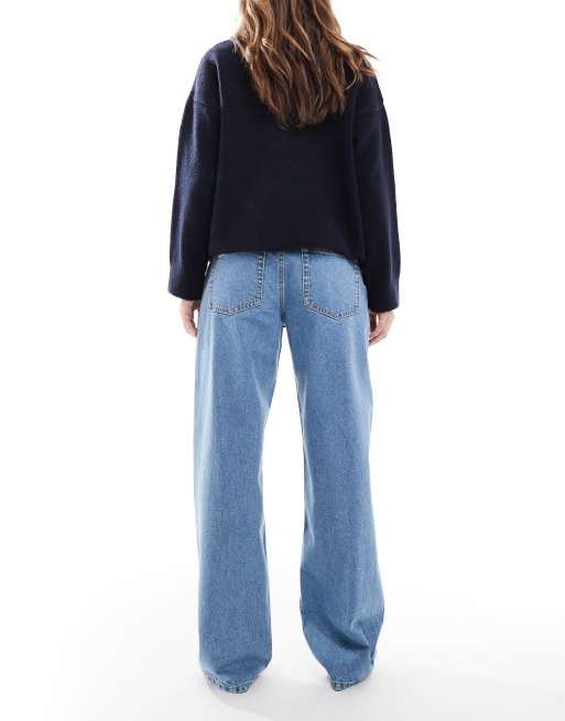 ASOS DESIGN baggy wide leg jean in lightwash
