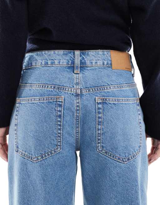 ASOS DESIGN baggy wide leg jean in lightwash