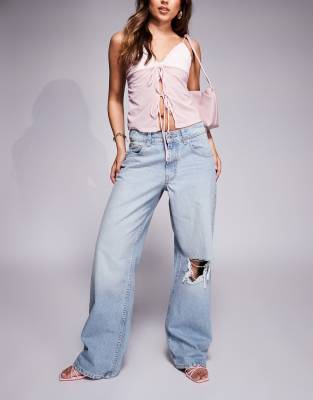 ASOS DESIGN ASOS DESIGN low rise baggy jeans in pale wash-Blue