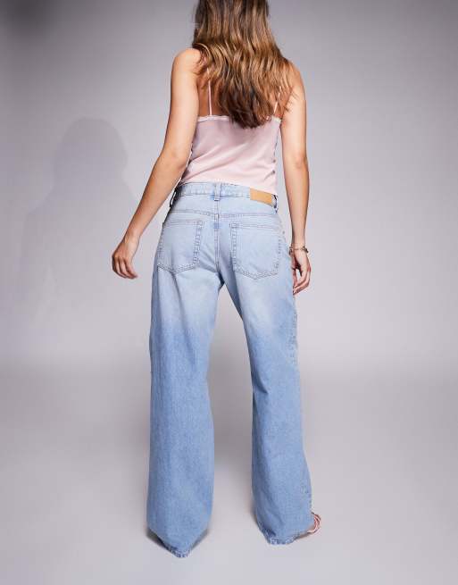 ASOS DESIGN low rise baggy jeans in pale wash 