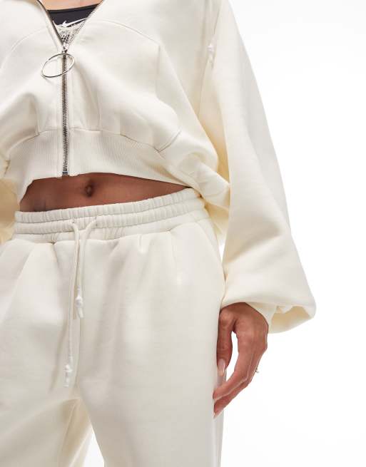 ASOS DESIGN low rise balloon sweatpants in cream - part of a set, 4 of 5