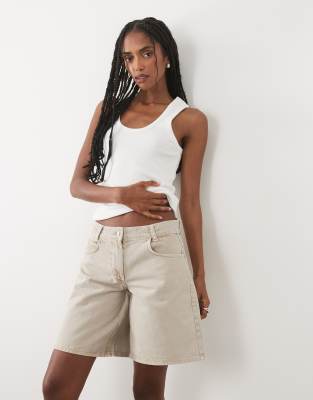 Asos Design Low Rise Bermuda Shorts In Brown
