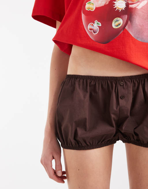 ASOS DESIGN Low-Rise-Bloomer-Short in Schokobraun, 4 von 7