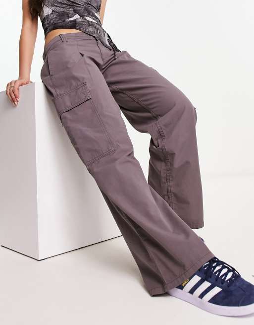 Low-waist Cargo Pants - Light gray - Ladies