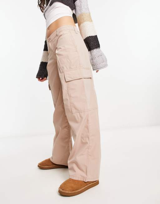 ASOS DESIGN Oversized Cropped Cargo Pants With Rip And Repair Details In  Sand - ShopStyle