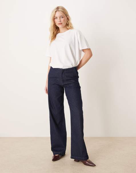 ASOS DESIGN low rise clean tailored jeans in indigo - view 1