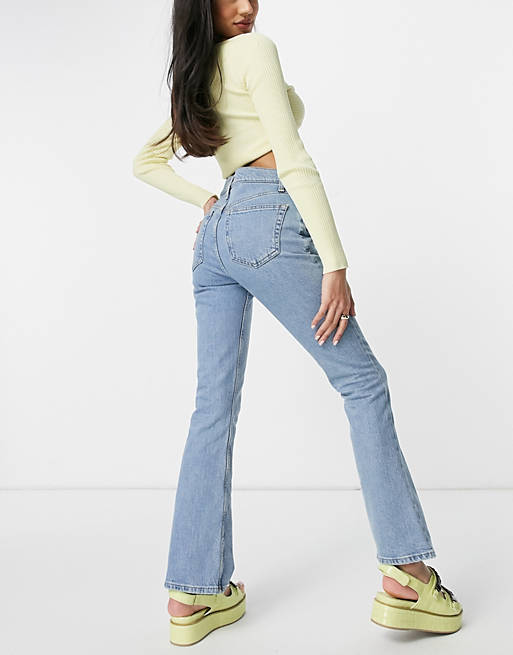 Jeans low rise comfort stretch flare jeans in lightwash 