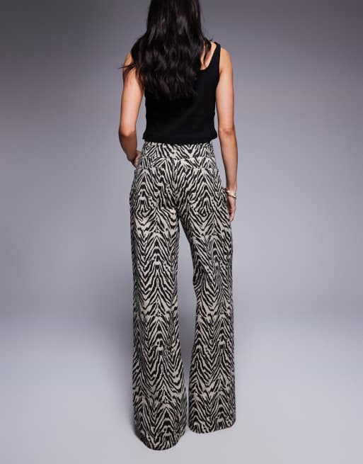ASOS DESIGN low rise dad jean in zebra print, 2 of 5