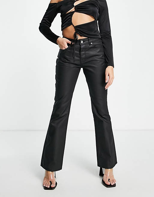 Coated flared jeans in Asos Women Clothing Jeans Flared Jeans 