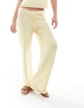 [ASOS DESIGN] ASOS DESIGN low rise knitted pants with beads in buttermilk yellow (part of a set) L Butter yellow