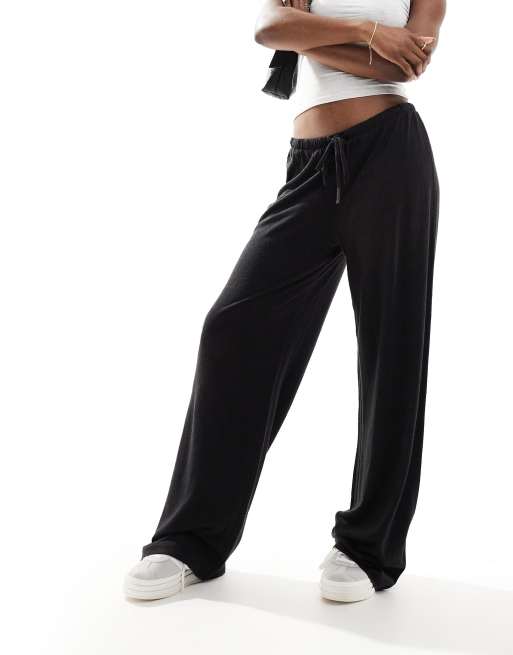 FhyzicsShops DESIGN low rise linen look trousers in black