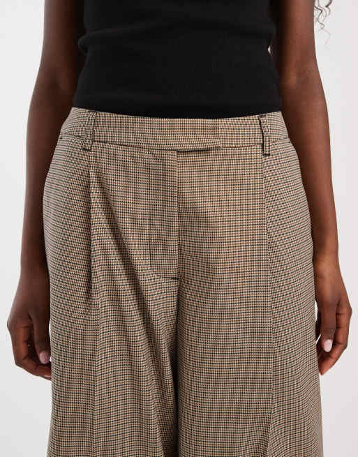 ASOS DESIGN low rise mensy pants in beige dogtooth, 5 of 5