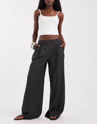 Asos Design Low Rise Mensy Pants In Gray