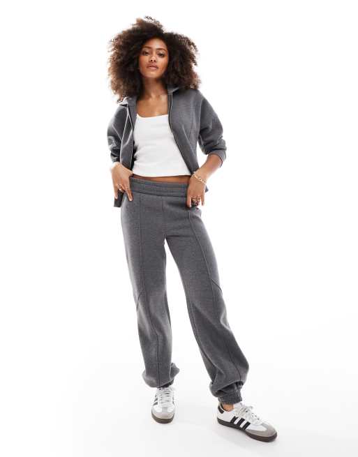 ASOS DESIGN low rise panelled jogger in grey