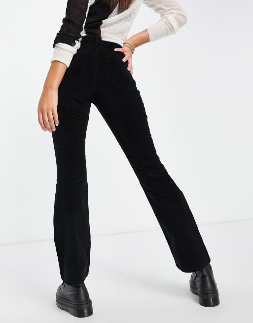 ASOS DESIGN low rise rigid flare jean in black cord, 4 of 4