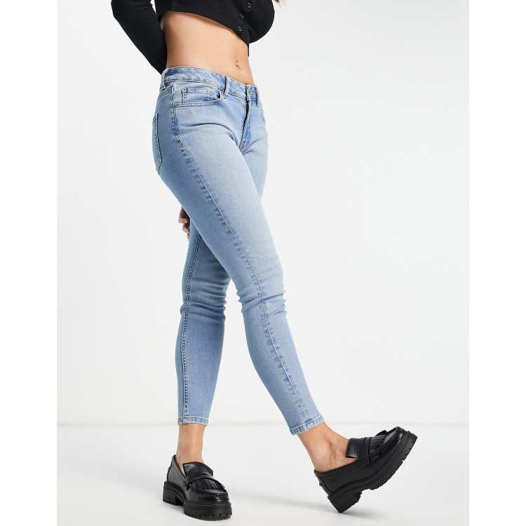 ASOS DESIGN low rise skinny jeans in light blue