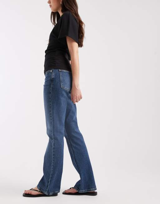 ASOS DESIGN low rise slim flare in washed blue, 2 of 5
