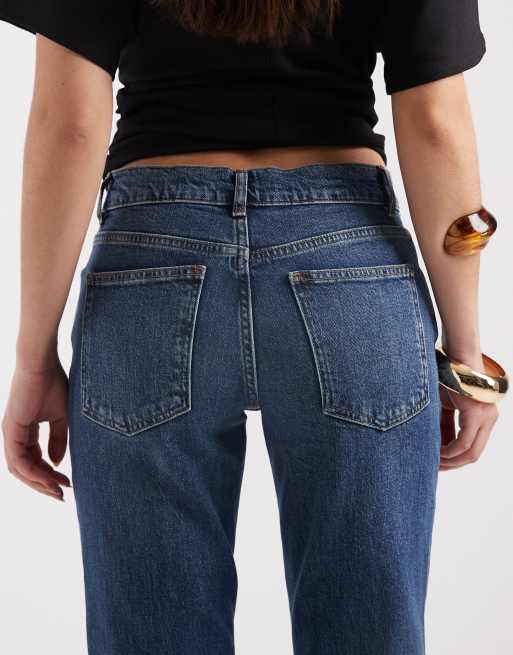 ASOS DESIGN low rise slim flare in washed blue, 5 of 5