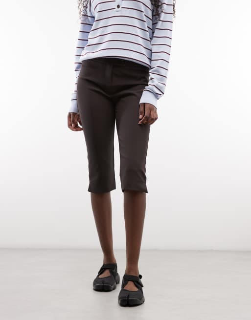 ASOS DESIGN low-rise tailored capri pants in khaki, 2 of 5
