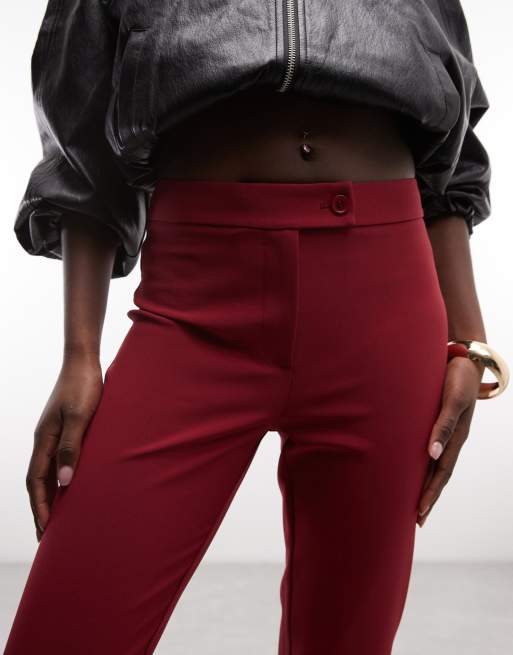 ASOS DESIGN low rise tailored capri pants in red, 3 of 5