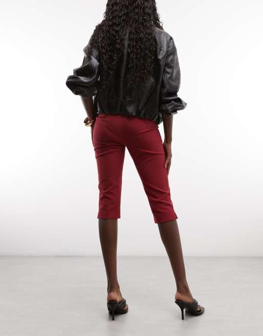 ASOS DESIGN low rise tailored capri pants in red, 5 of 5