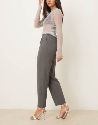 Asos Design Low Rise Tailored Pants In Gray