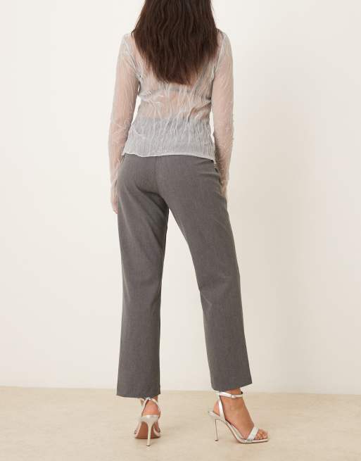 ASOS DESIGN low rise tailored pants in gray, 3 of 5