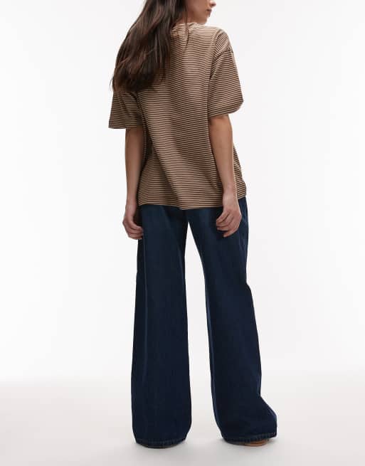 ASOS DESIGN low rise wide leg jeans in dark vintage wash, 2 of 5