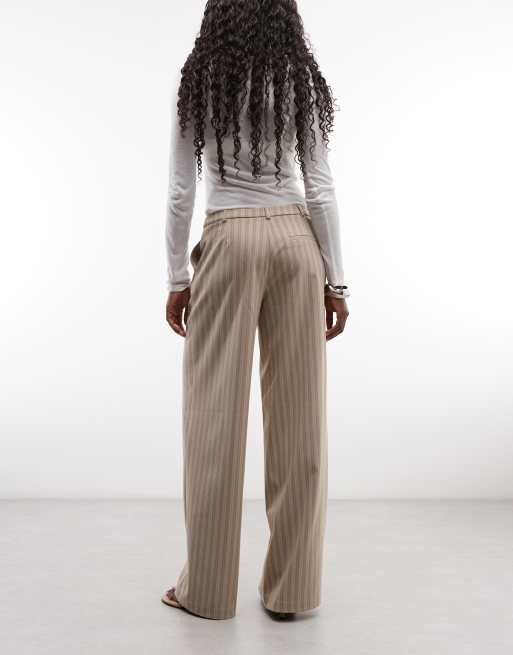 ASOS DESIGN low rise wide leg trouser in stripe, 5 of 5