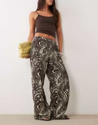 Asos Design Low Waist Straight Leg Pants In Multi