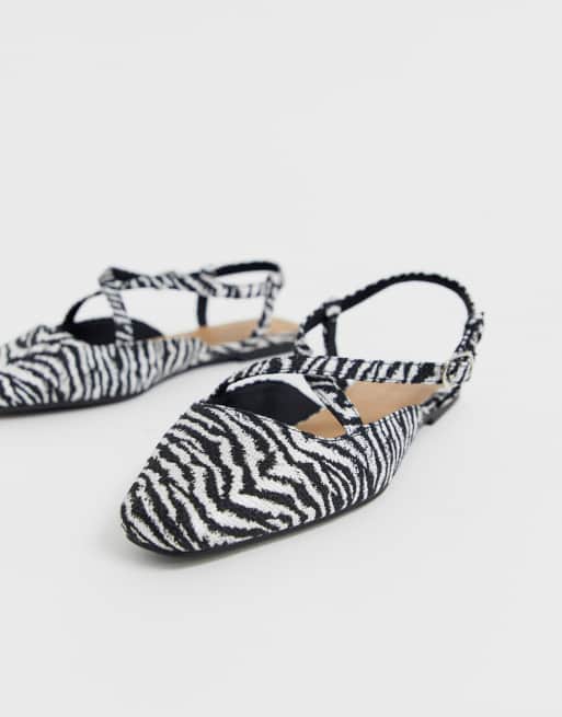zebra print ballet flats