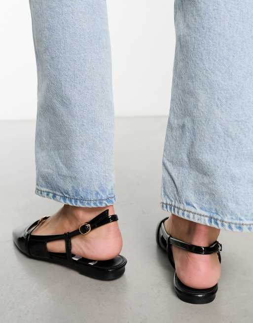 ASOS DESIGN – Loyal – Svarta ballerinaskor med hälrem och oval tå, 3 av 4