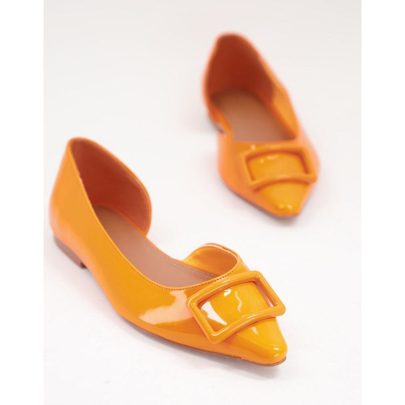 Scarpe LTyTf DESIGN - Lozzy D'Orsay - Ballerine a punta in vernice arancione a pianta larga