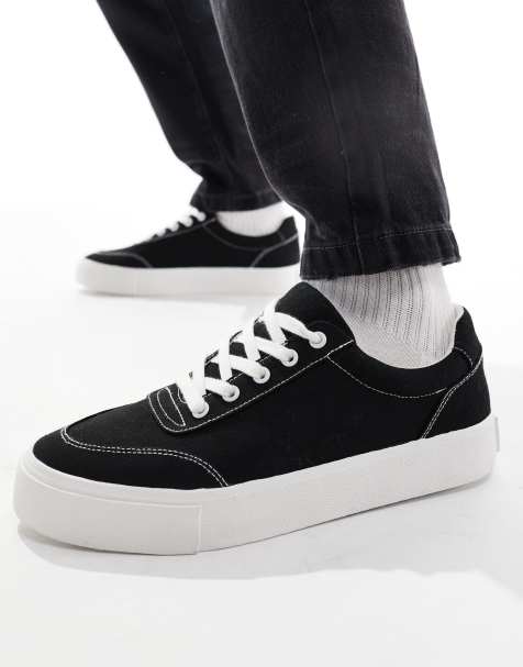 ASOS DESIGN - Lærredssneakers i sort - view 1