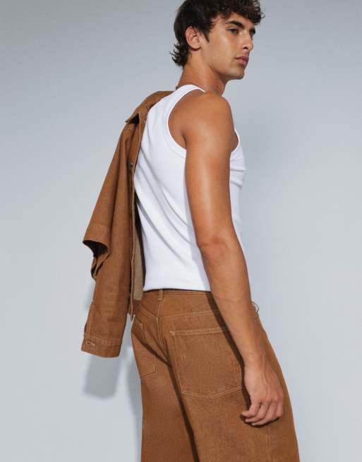 ASOS DESIGN løse jeans i brun som del af sæt, 3 af 5