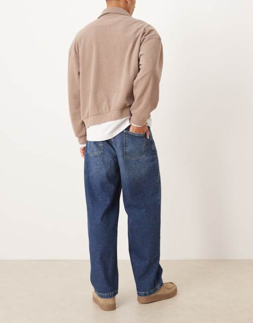 ASOS DESIGN løse jeans i mørkeblå overdye, 2 af 5