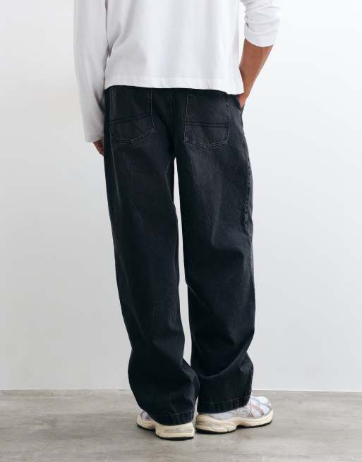 ASOS DESIGN løse jeans i sort med bindebælte, 5 af 5