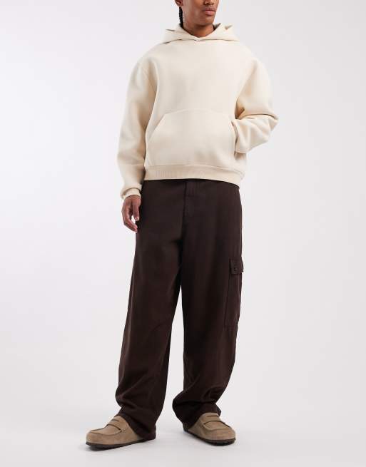 ASOS DESIGN - Løstsiddende brune cargobukser med lige pasform, 2 af 5