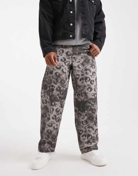 ASOS DESIGN - Løstsiddende bukser med lige ben og leopardprint - view 1