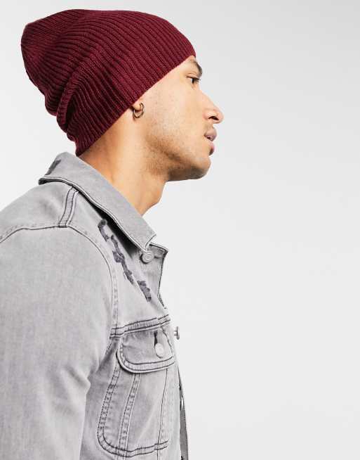 ASOS DESIGN - Løstsiddende hue i bordeaux